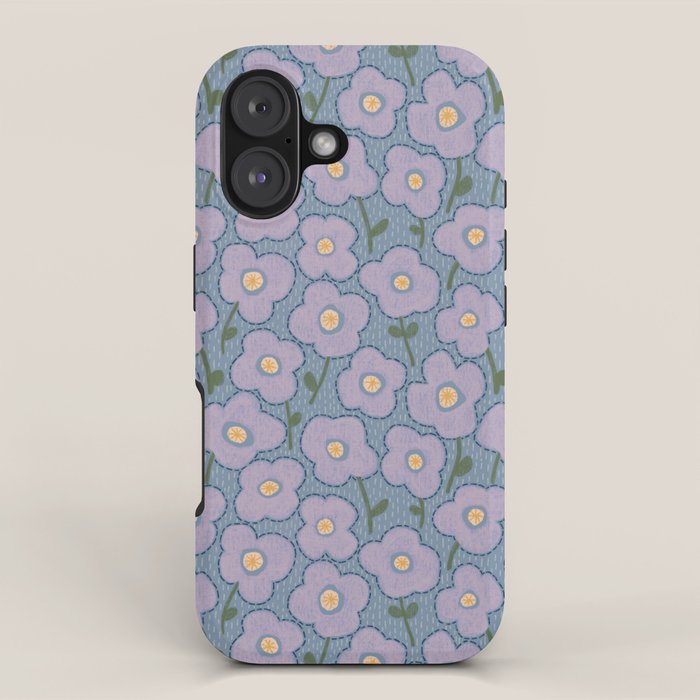 Little flowers in lavender and blue iPhone Case Gallery Image 1