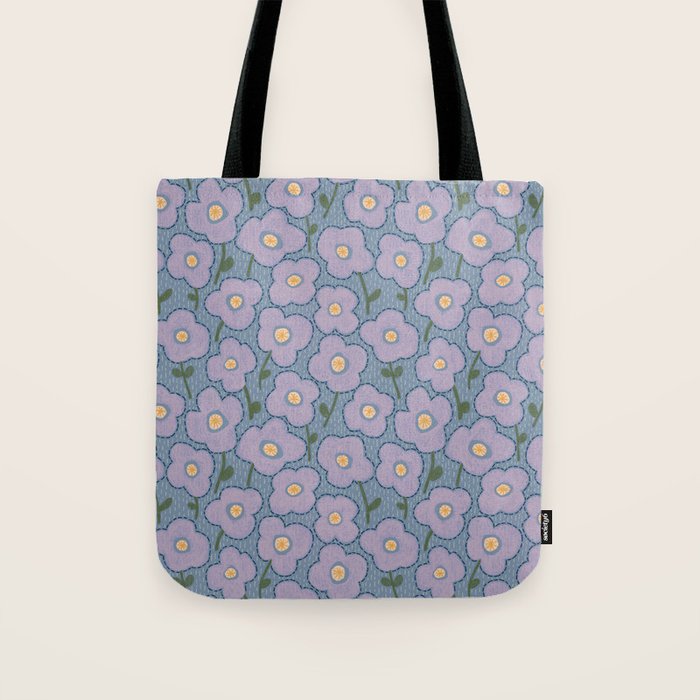 Little flowers in lavender and blue Tote Bag Gallery Image 1