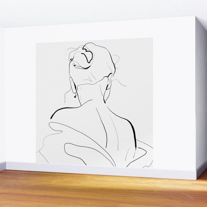 Woman-line art Wall Mural Gallery Image 2