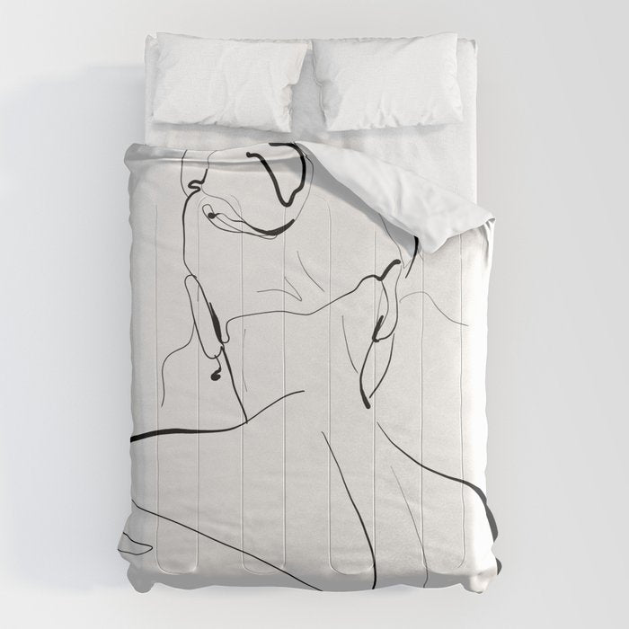 Woman-line art Comforter Gallery Image 1