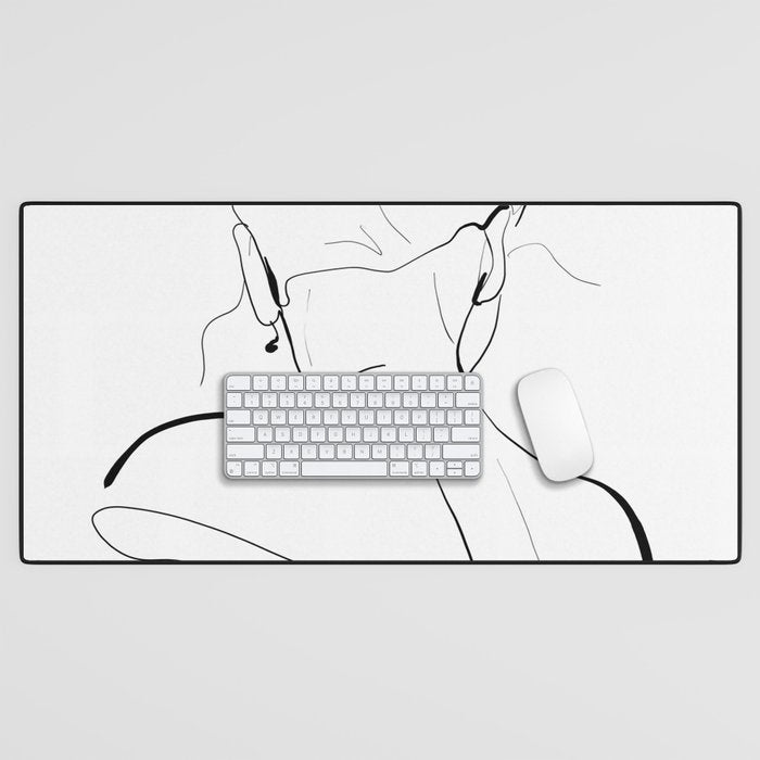 Woman-line art Desk Mat Gallery Image 1