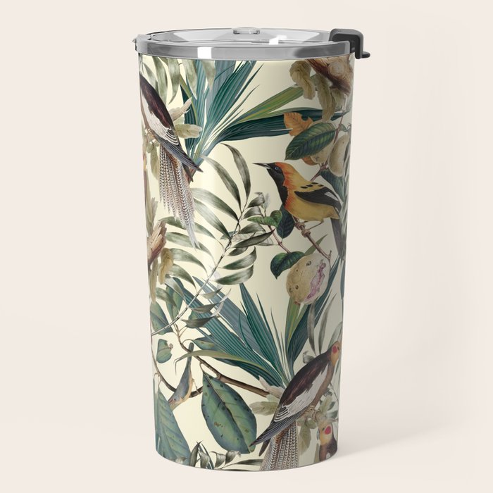 Floral and Birds Vintage Garden Travel Mug Gallery Image 2