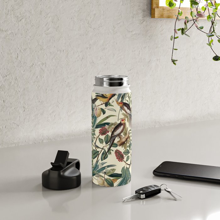 Floral and Birds Vintage Garden Water Bottle Gallery Image 4