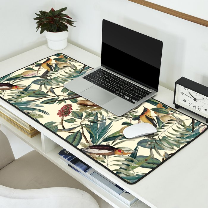Floral and Birds Vintage Garden Desk Mat Gallery Image 2