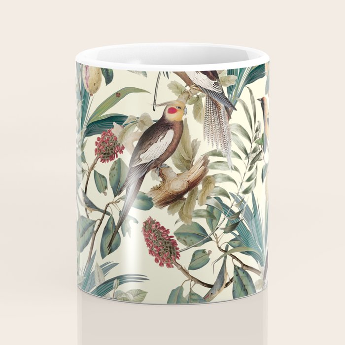 Floral and Birds Vintage Garden Coffee Mug Gallery Image 4