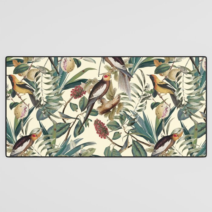 Floral and Birds Vintage Garden Desk Mat Gallery Image 3