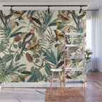 Floral and Birds Vintage Garden Wall Mural Gallery Image 1