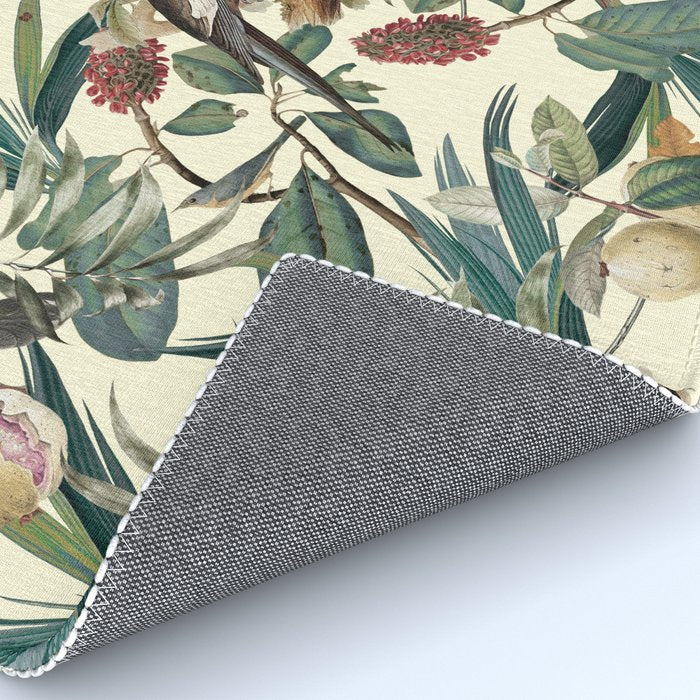 Floral and Birds Vintage Garden Rug Gallery Image 4