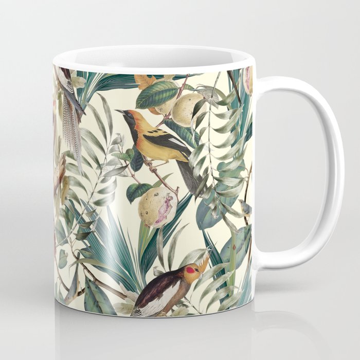 Floral and Birds Vintage Garden Coffee Mug Gallery Image 1