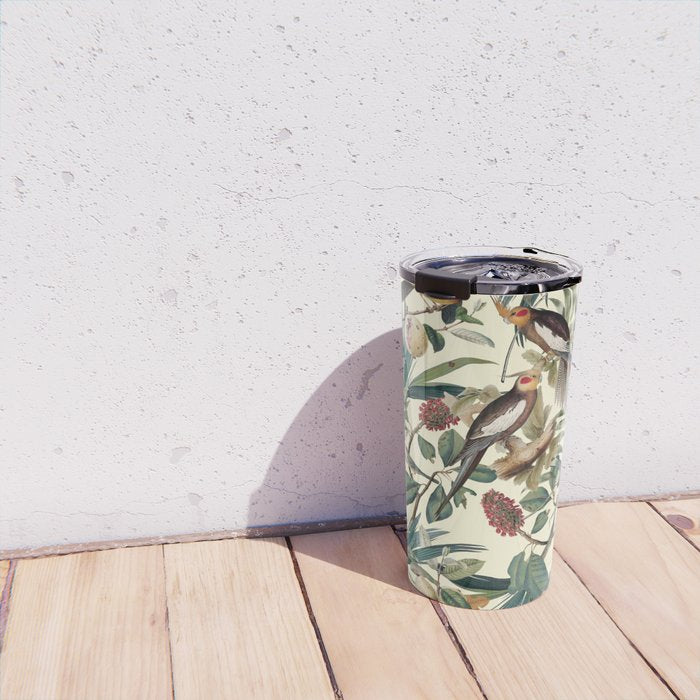 Floral and Birds Vintage Garden Travel Mug Gallery Image 4