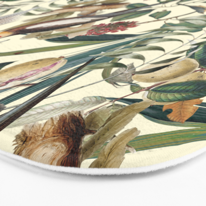 Floral and Birds Vintage Garden Bath Mat Gallery Image 3