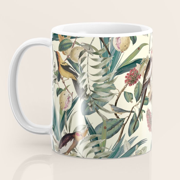 Floral and Birds Vintage Garden Coffee Mug Gallery Image 3