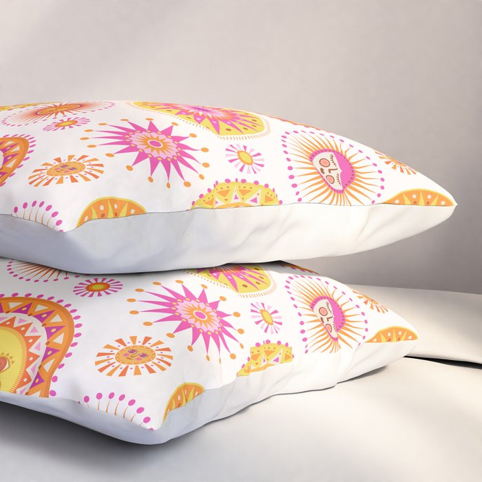 Here Comes the Sun - Pink and Yellow Pillow Sham Gallery Image 3