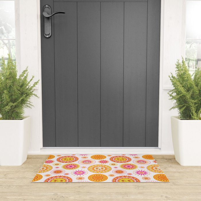 Here Comes the Sun - Pink and Yellow Welcome Mat Gallery Image 3