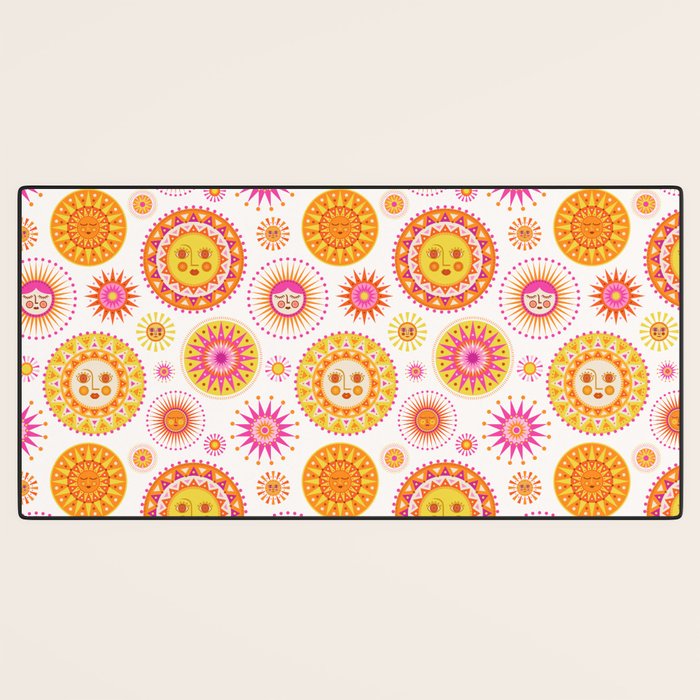 Here Comes the Sun - Pink and Yellow Desk Mat Gallery Image 3