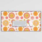 Here Comes the Sun - Pink and Yellow Desk Mat Gallery Image 1