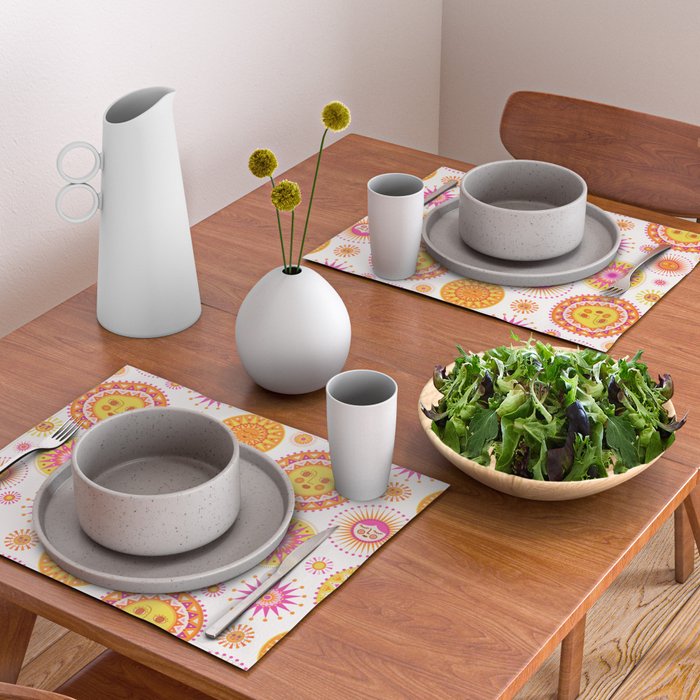 Here Comes the Sun - Pink and Yellow Placemat Gallery Image 2