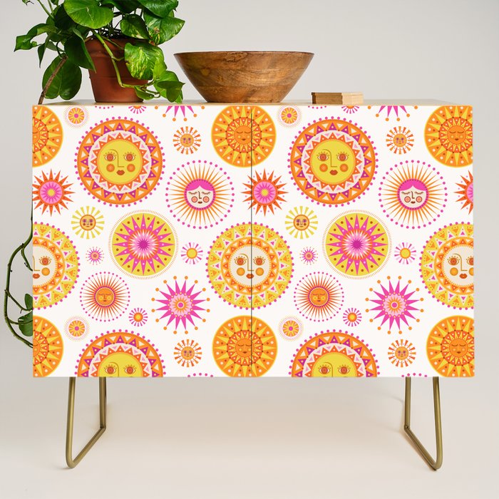 Here Comes the Sun - Pink and Yellow Credenza Gallery Image 1