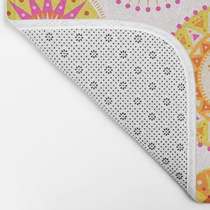 Here Comes the Sun - Pink and Yellow Bath Mat Gallery Image 2