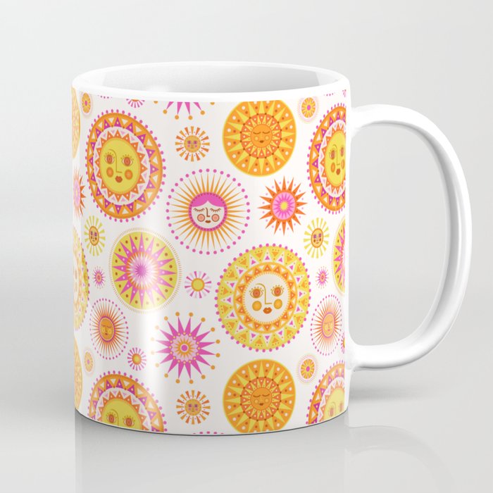 Here Comes the Sun - Pink and Yellow Coffee Mug Gallery Image 1