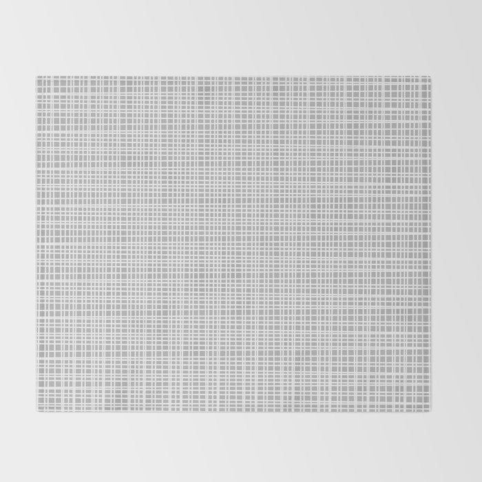 Minimalist Fine Weave Pattern in Gray and White Throw Blanket Gallery Image 2
