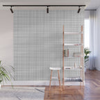 Minimalist Fine Weave Pattern in Gray and White Wall Mural Gallery Image 1