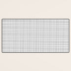 Minimalist Fine Weave Pattern in Gray and White Desk Mat Gallery Image 3