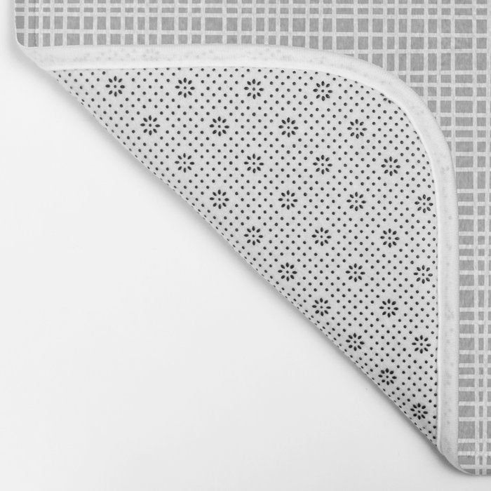 Minimalist Fine Weave Pattern in Gray and White Bath Mat Gallery Image 2