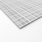 Minimalist Fine Weave Pattern in Gray and White Welcome Mat Gallery Image 2