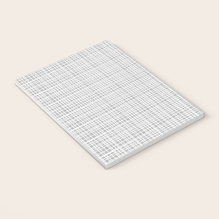 Minimalist Fine Weave Pattern in Gray and White Notebook Gallery Image 3