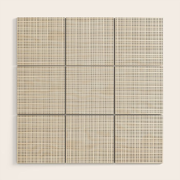 Minimalist Fine Weave Pattern in Gray and White Wood Wall Art Gallery Image 1