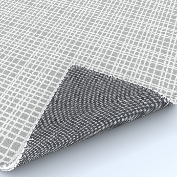 Minimalist Fine Weave Pattern in Gray and White Rug Gallery Image 4