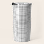 Minimalist Fine Weave Pattern in Gray and White Travel Mug Gallery Image 3
