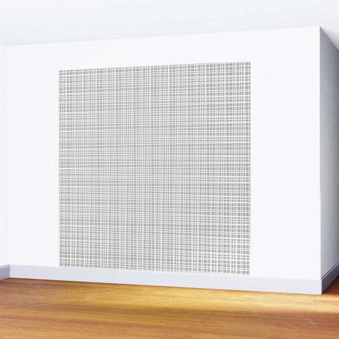 Minimalist Fine Weave Pattern in Gray and White Wall Mural Gallery Image 2