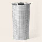 Minimalist Fine Weave Pattern in Gray and White Travel Mug Gallery Image 1