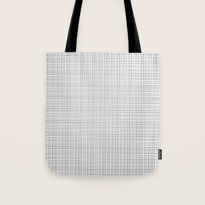 Minimalist Fine Weave Pattern in Gray and White Tote Bag Gallery Image 1