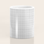 Minimalist Fine Weave Pattern in Gray and White Coffee Mug Gallery Image 4