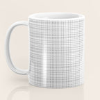 Minimalist Fine Weave Pattern in Gray and White Coffee Mug Gallery Image 3