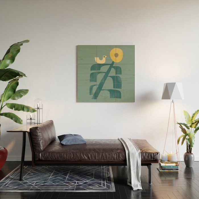Giant sunflower Wood Wall Art Gallery Image 2