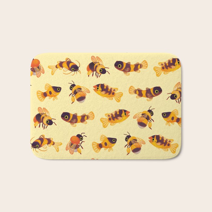 Bumblebee and fish Bath Mat Gallery Image 1