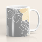 Yellow and Grey Floral Coffee Mug Gallery Image 1