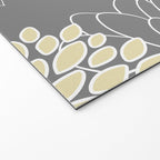 Yellow and Grey Floral Welcome Mat Gallery Image 2