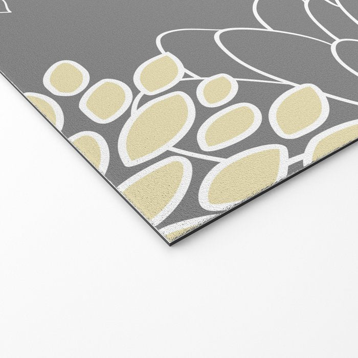 Yellow and Grey Floral Welcome Mat Gallery Image 2