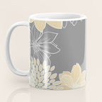 Yellow and Grey Floral Coffee Mug Gallery Image 3