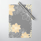 Yellow and Grey Floral Wrapping Paper Gallery Image 1
