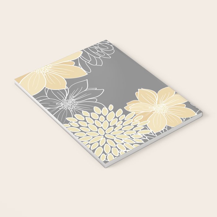 Yellow and Grey Floral Notebook Gallery Image 3