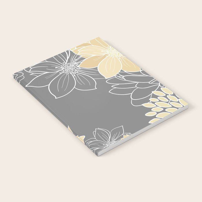 Yellow and Grey Floral Notebook Gallery Image 2