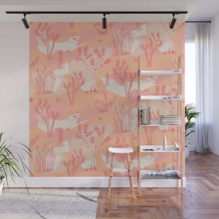Peach Mohave Desert Wall Mural Gallery Image 1