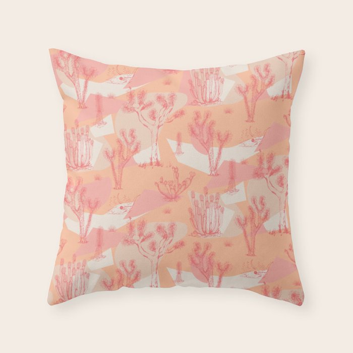 Peach Mohave Desert Throw Pillow Gallery Image 1
