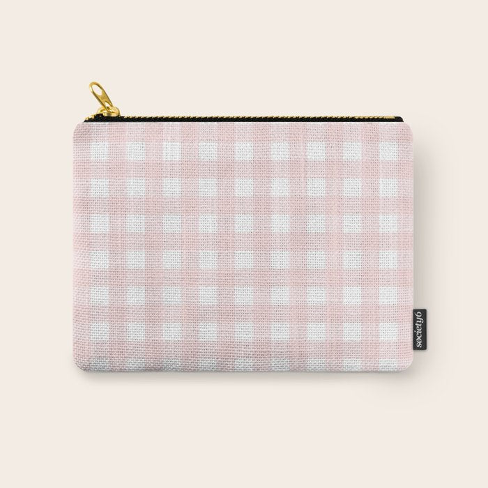 Pastel pink gingham pattern Carry All Pouch Gallery Image 1